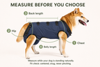 Anatomical belly opening of Kinstroll dog harness allowing male and female dogs to potty cleanly