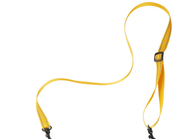 Yellow adjustable assist strap for a rear support harness
