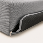 Gentle curved slope design minimizing canine knee and spinal impact compared to steep angular steps