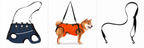 Caregiver assisting senior dog into car using Kinstroll full-body support harness handles